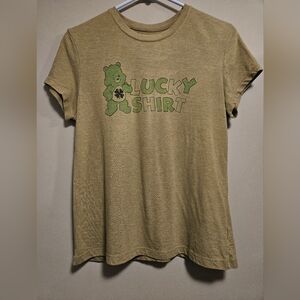 Care Bear This is My Lucky Shirt Good Luck Bear Green T-Shirt Youth Size XXL 19